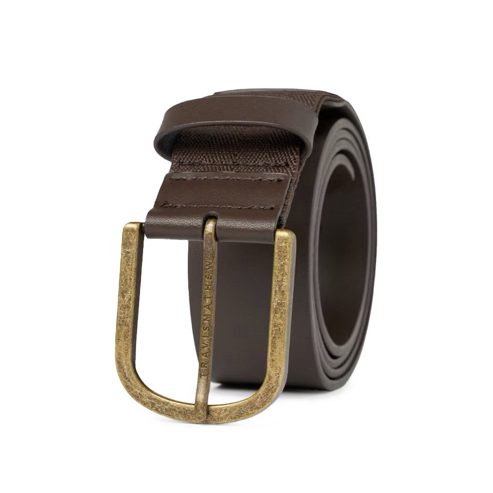 Travis Mathew Jinx 2.0 Golf Belt - Dark Brown Genuine Leather