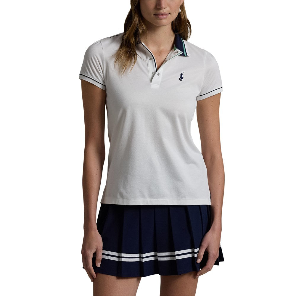 RLX Ralph Lauren Women's Tour Pique Polo Golf Shirt - Ceramic White