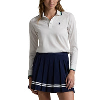 RLX Ralph Lauren Women's Long Sleeve Tour Pique Polo Golf Shirt - Ceramic White