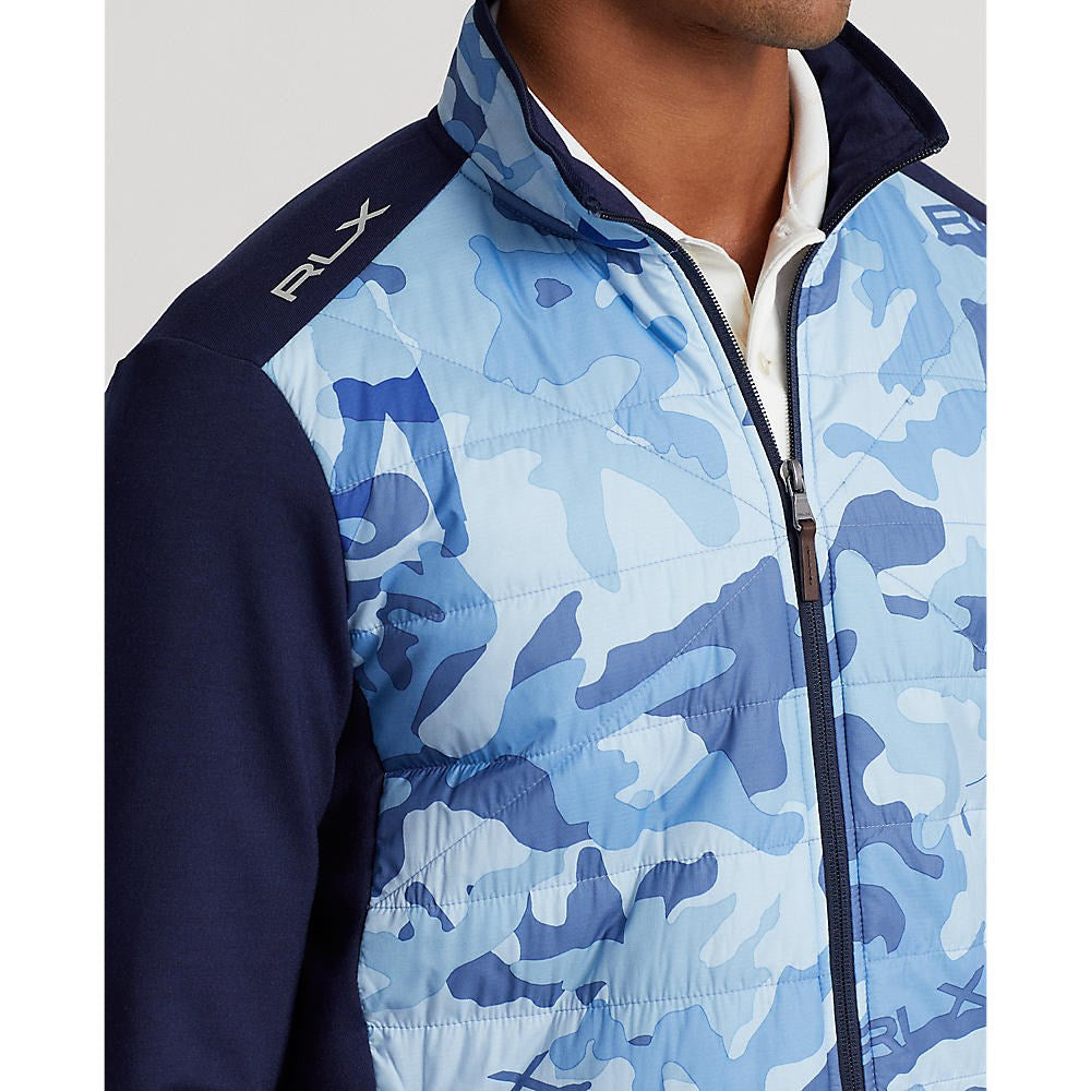 RLX RALPH LAUREN COOL WOOL Full Zip Golf Jacket -French Navy/Mid Blue Camo