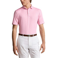 RLX Ralph Lauren Printed Lightweight Airflow Performance Golf Shirt - Flamingo Pink Clubs