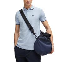 BOSS Paddy Cotton Pique Golf Polo Shirt - Open Blue