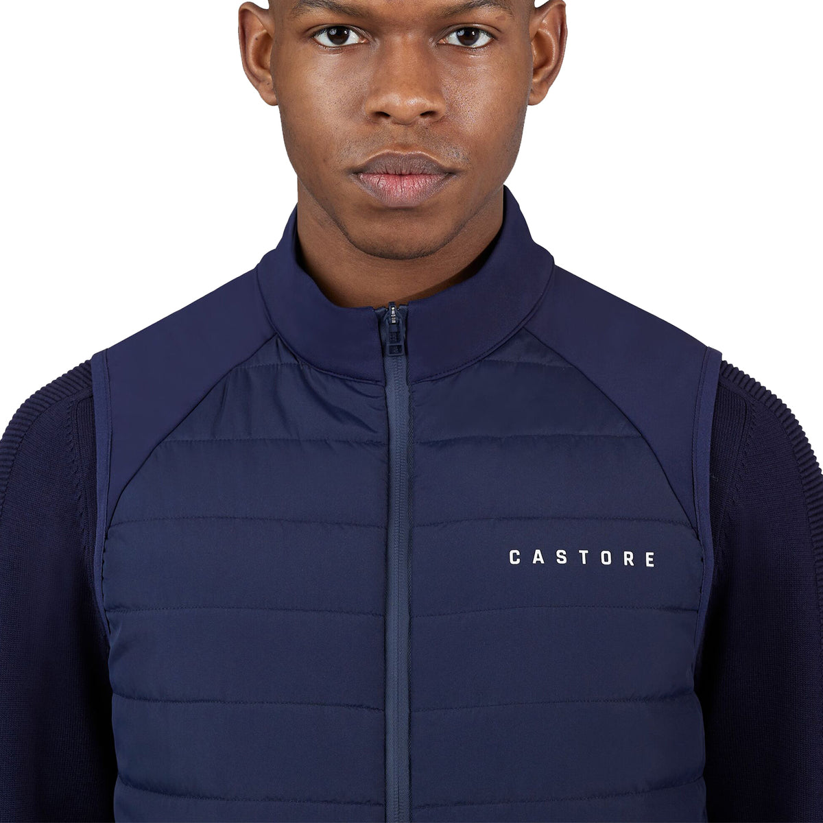 Castore Hybrid Golf Water Resistant Gilet- 자정 해군