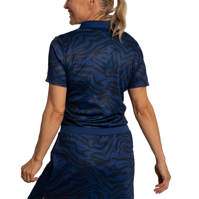 Cross Women 's Clara Golf Polo Shirt -Navy Zebra