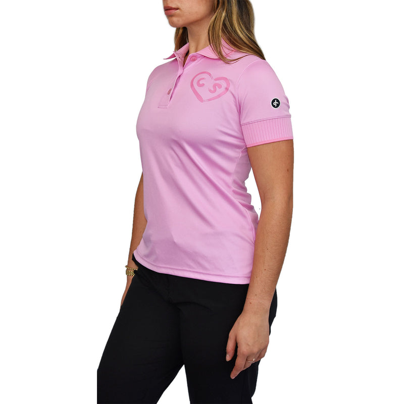 Cross Women 's Heart Golf Polo Shirt -Lilac Sachet