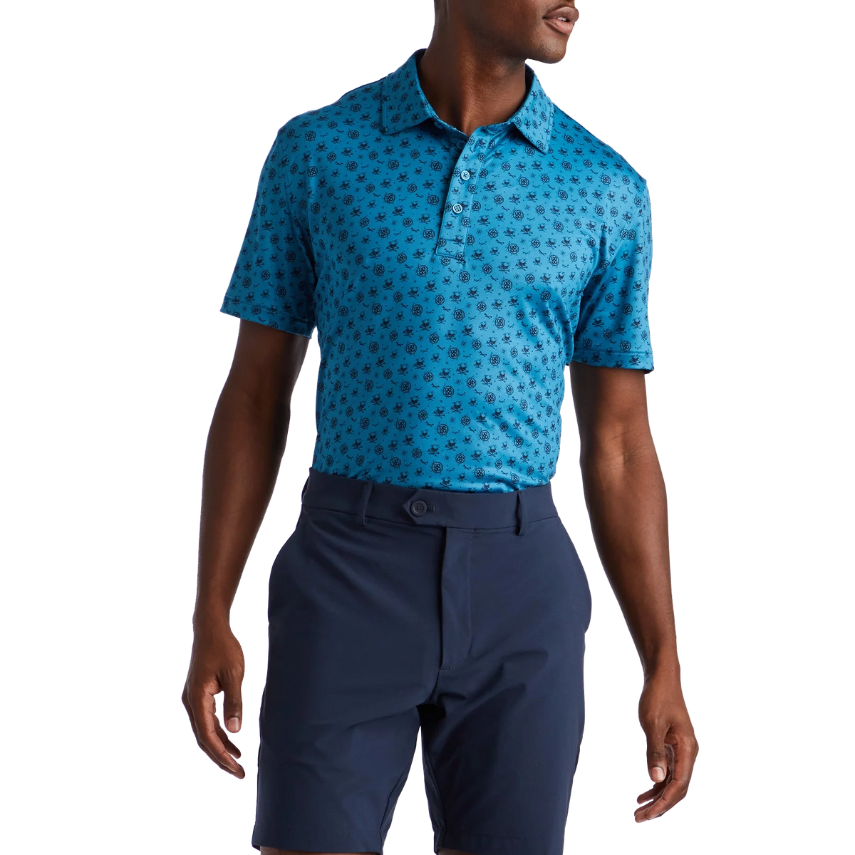 G/Fore Skull & T'S Tech Golf Shirt - Petrol