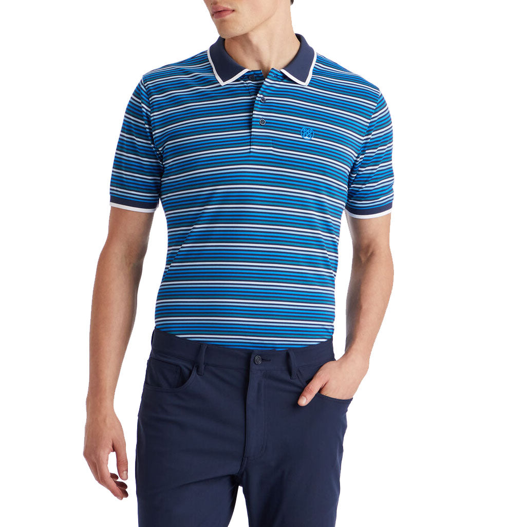 G/Fore Cinque Terre Rib Collar Pique Golf Polo Shirt - Racer