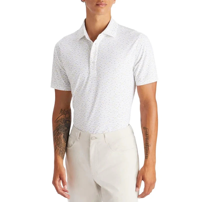 G/ Fore Aye Papi Tech Pique Golf Shirt -Snow/ Nimbus