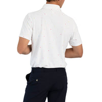 G/Fore Mini Stars Tech Pique Golf Shirt - Snow