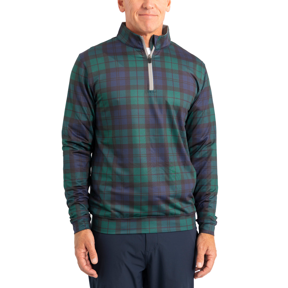 Glenmuir wick Quarter Zip Lightweight Performance Golf Midlayer -Tartan