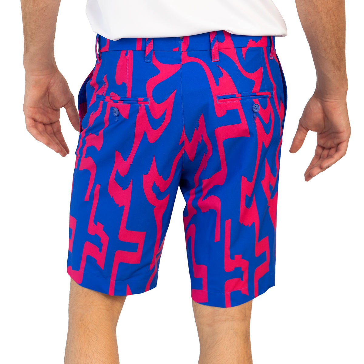 J.Lindeberg Eloy Print Golf Shorts - Glitch Bridge Club Blue