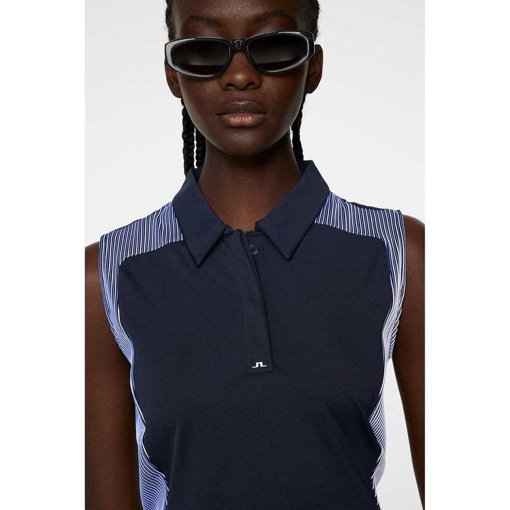 J.Lindeberg Women's Betsy Sleeveless Golf Polo Shirt - JL Navy