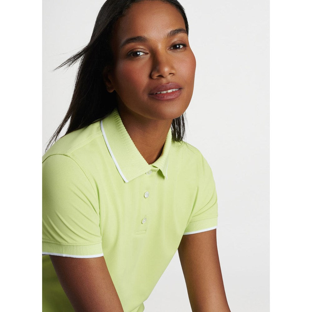 Peter Millar Women's Whitworth Sport Mesh Golf Polo Shirt - Spritzer/ White