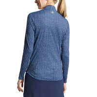 Peter Millar Women's Back Nine Lightweight Sun Golf Shirt - Navy