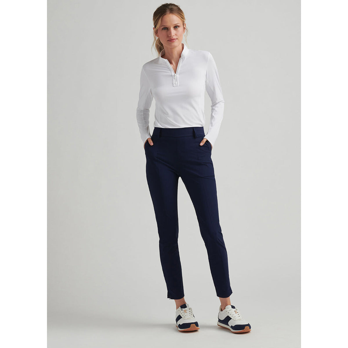 Peter Millar Women 's Bingham High 스트레치 발목 골프 바지 - 해군