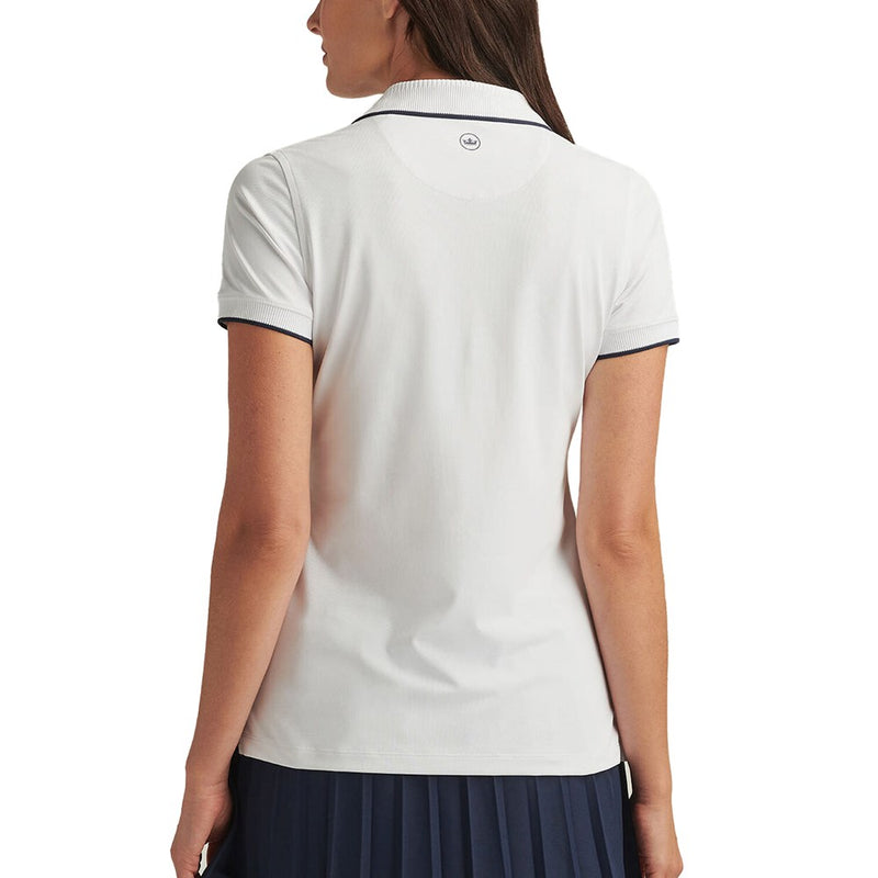 Peter Millar Women 's Whitworth 스포츠 메쉬 골프 셔츠 - 화이트/해군