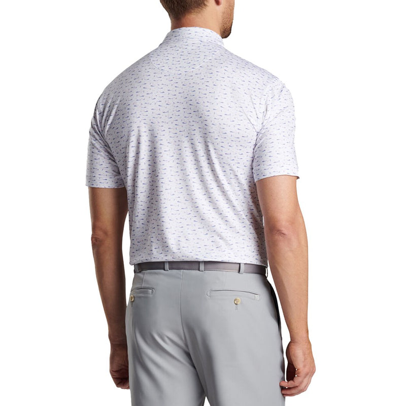 Peter Millar Cypress Performance Jersey Golf Polo Shirt - White