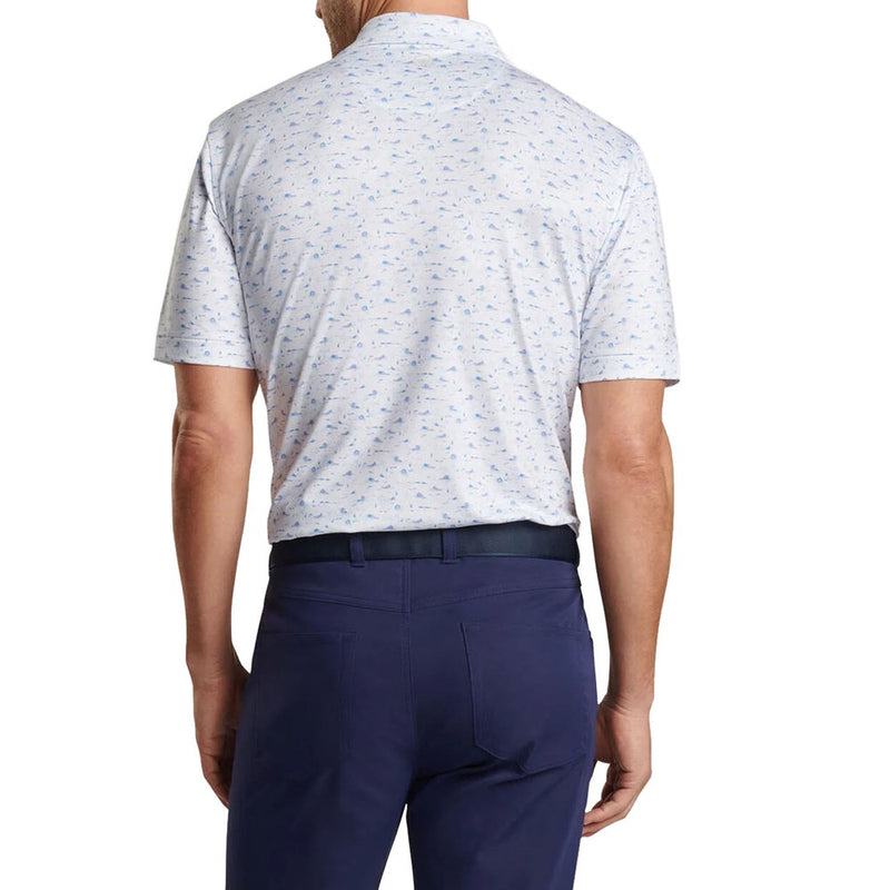 Peter Millar Everglades Performance Jersey Polo Golf Shirt - White