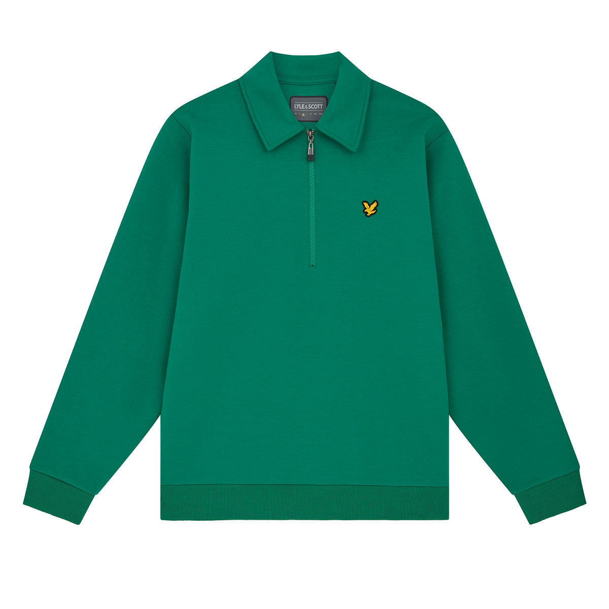 Lyle &amp; Scott 1/4 지퍼 스크립트 스웨트셔츠 - Smyth Green