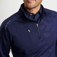 Peter Millar Verge Windowpane Camo Performance Quarter -Zip- 해군