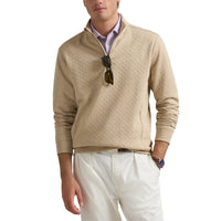 RLX Ralph Lauren Classic Fit Quilted Double-Knit Golf Pullover - Sand Heather