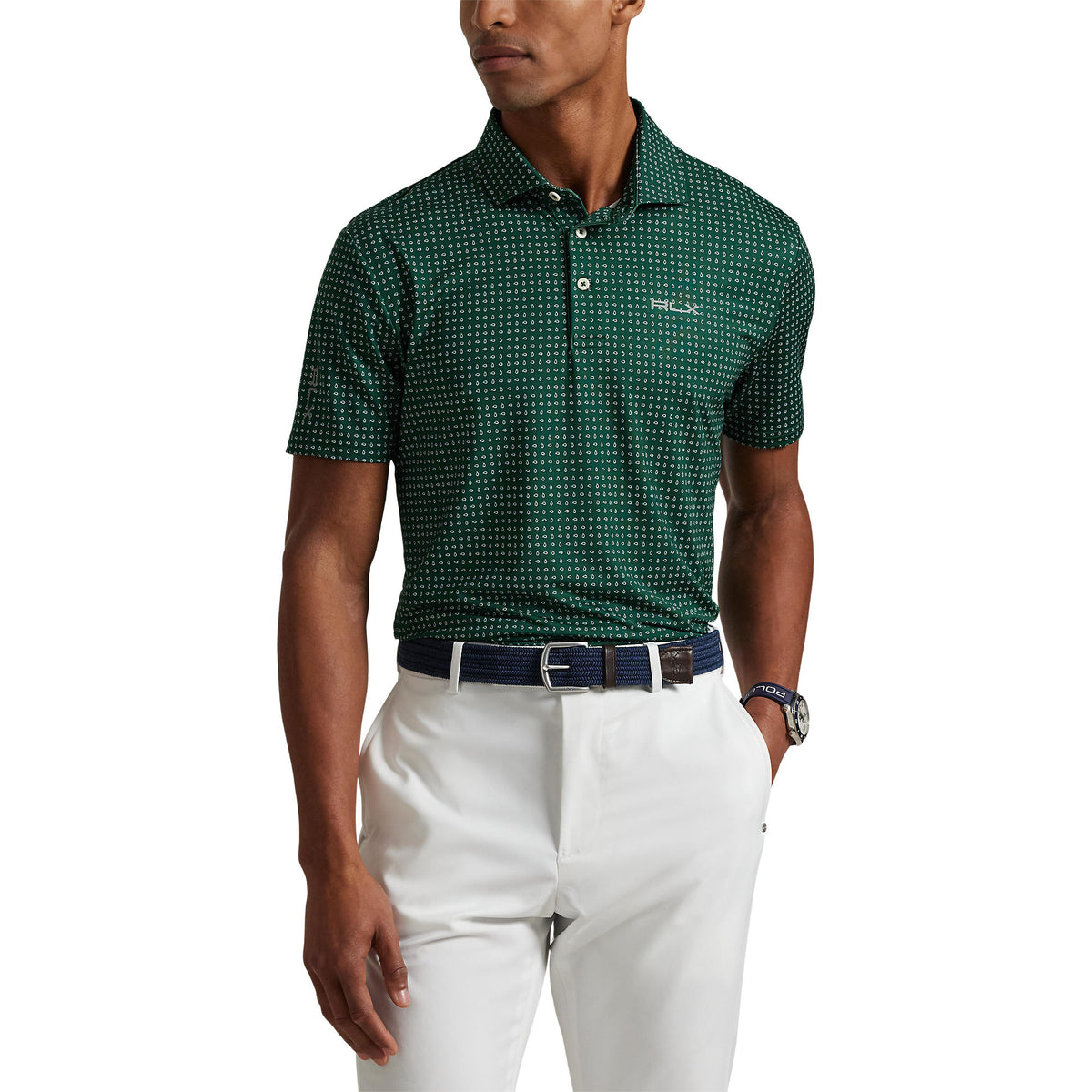 RLX Ralph Lauren Printed Lightweight Airflow Golf Polo Shirt - New Forest Micro Paisley