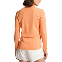 RLX Ralph Lauren Women's UV Jersey 1/4 Zip Pullover - Peach/Ceramic White