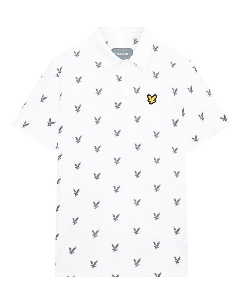 Lyle & Scott Eagle Print Golf Shirt - White