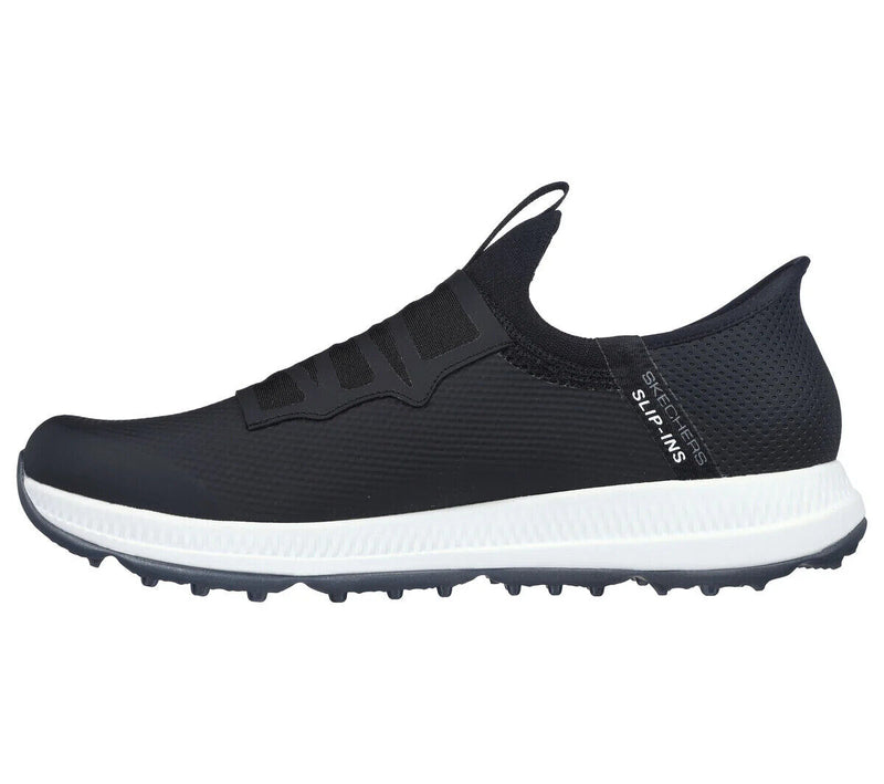 Skechers Go Go Golf Elite 소용돌이 슬립 신발 - Black/ Grey