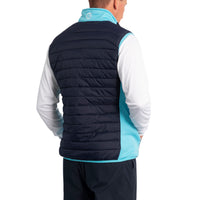 Sunderland Anton Padded Stretch Panel Performance Golf Gilet - Navy/ Aqua