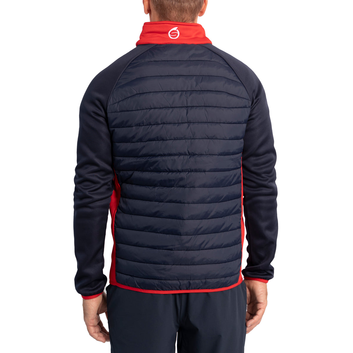 Sunderland Zermatt Padded Stretch Panel Performance Golf Jacket - Navy/ Red