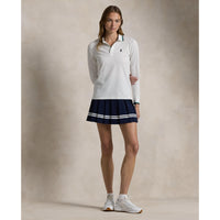 RLX Ralph Lauren Women's Long Sleeve Tour Pique Polo Golf Shirt - Ceramic White