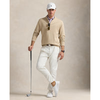 RLX Ralph Lauren Classic Fit Quilted Double-Knit Golf Pullover - Sand Heather