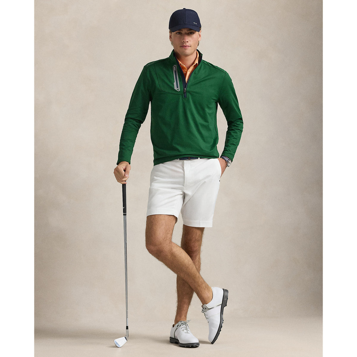 RLX Ralph Lauren Driver Stretch Jersey Golf Pullover - New Forest