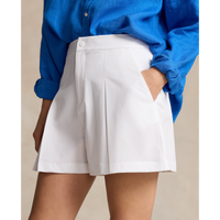 RLX Ralph Lauren 4-Way Stretch Wide Leg Pleated Shorts - White