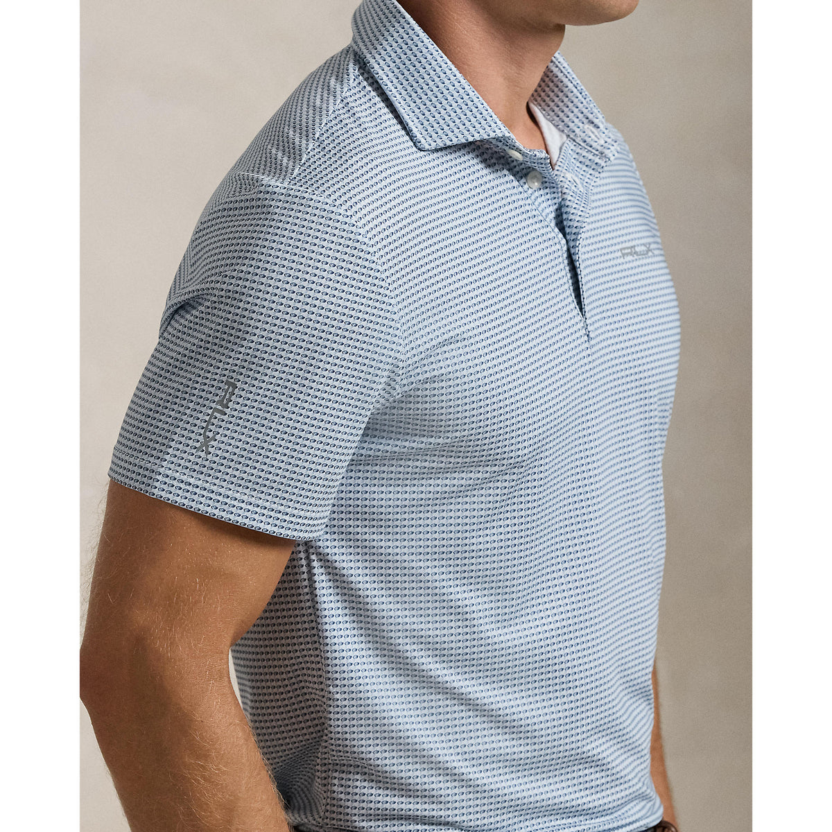 RLX Ralph Lauren Printed Lightweight Airflow Golf Polo Shirt - Refined Navy Tex