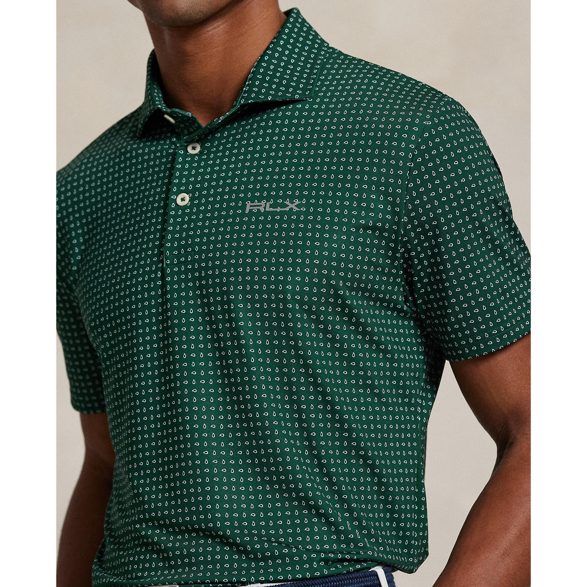 RLX Ralph Lauren Printed Lightweight Airflow Golf Polo Shirt - New Forest Micro Paisley