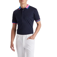 G/Fore Two Tone Rib Collar Tech Jersey Golf Shirt -Twilight