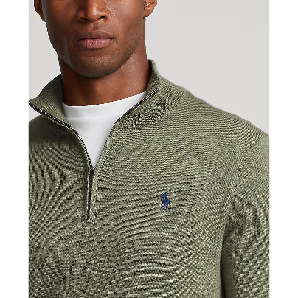 Polo Performance Ralph Lauren 1/4 Zip Coolmax Knit - Shamrock Heather