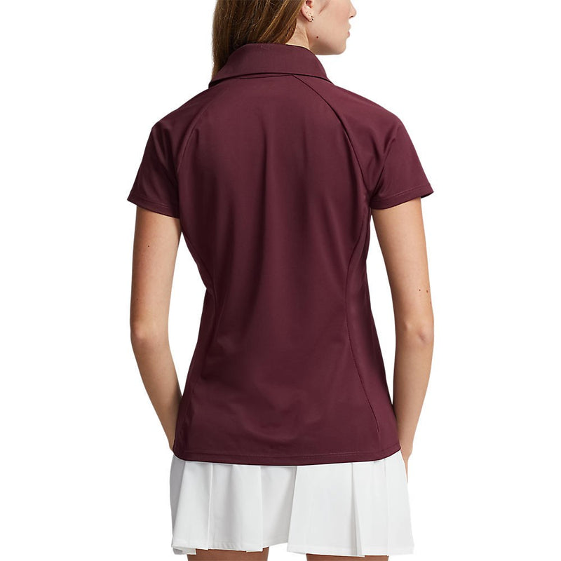 RLX Ralph Lauren Women's Tour Performance V-Neck Golf Shirt - Harvard Wine