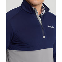 RLX Ralph Lauren Peached Airflow Jersey 1/4 Zip Midlayer - Steel/French Navy