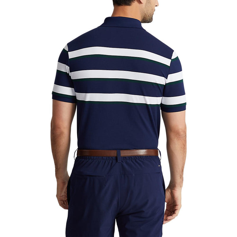 RLX Ralph Lauren Performance Pique Golf Shirts - French Navy/White Multi