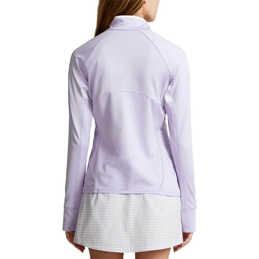 RLX Ralph Lauren Women's Jersey Quarter Zip Golf Pullover -  Flower Purple/White