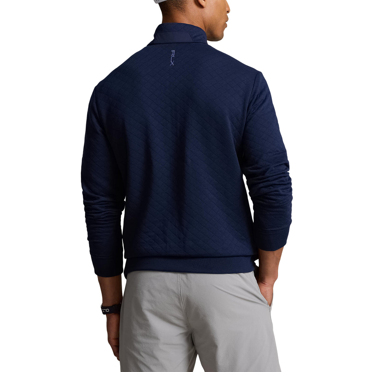 RLX Ralph Lauren Classic Fit Quilted Double-Knit Golf Pullover - Refined Navy