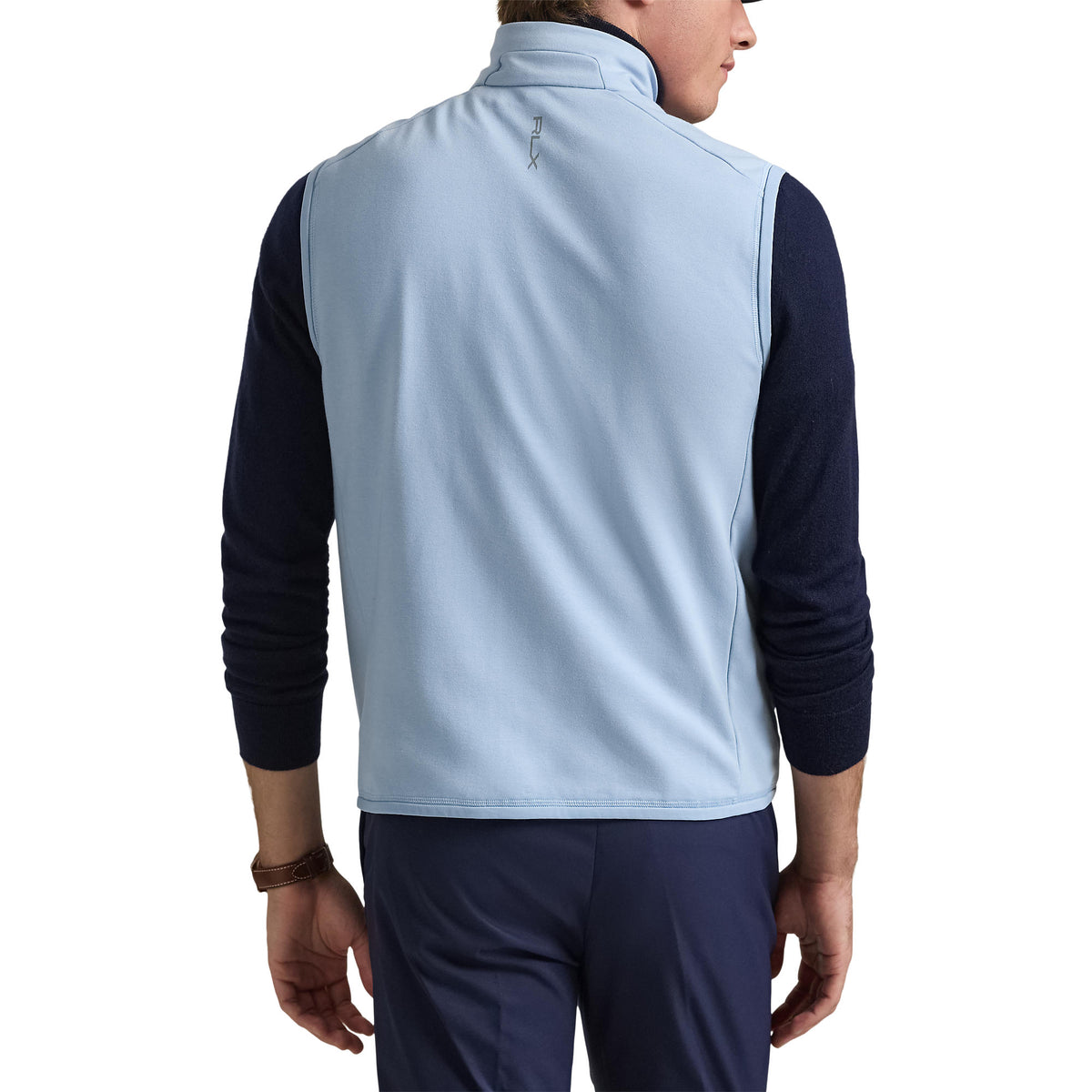 RLX Ralph Lauren Hybrid Full-Zip Golf Vest - Estate Blue Print