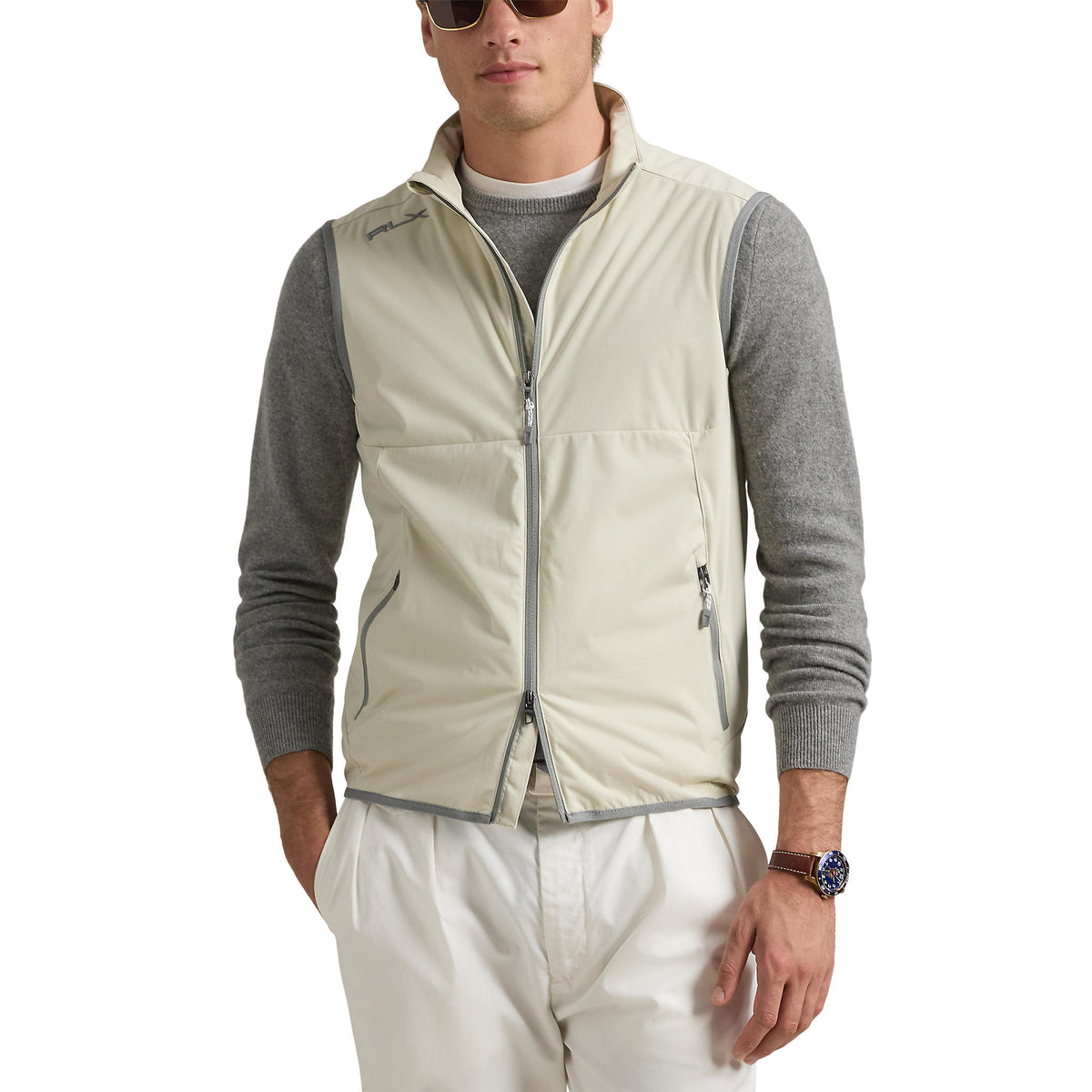 RLX Ralph Lauren Packable Interlock Golf Vest - Basic Sand