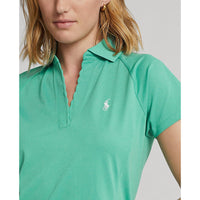 RLX 랄프 로렌 여성 투어 퍼포먼스 V-넥 골프 셔츠 - 리조트 그린 헤더 