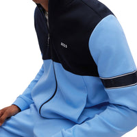 BOSS Skaz Full Zip Cotton Blend Sweatshirt - Bright Blue