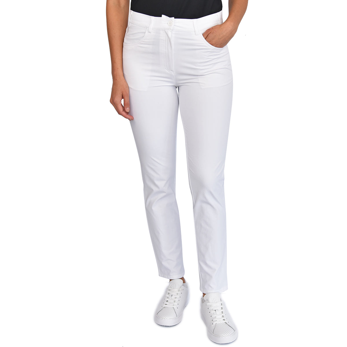 Glenmuir Women's Kaley Lightweight Stretch Performance Golf Trousers - White