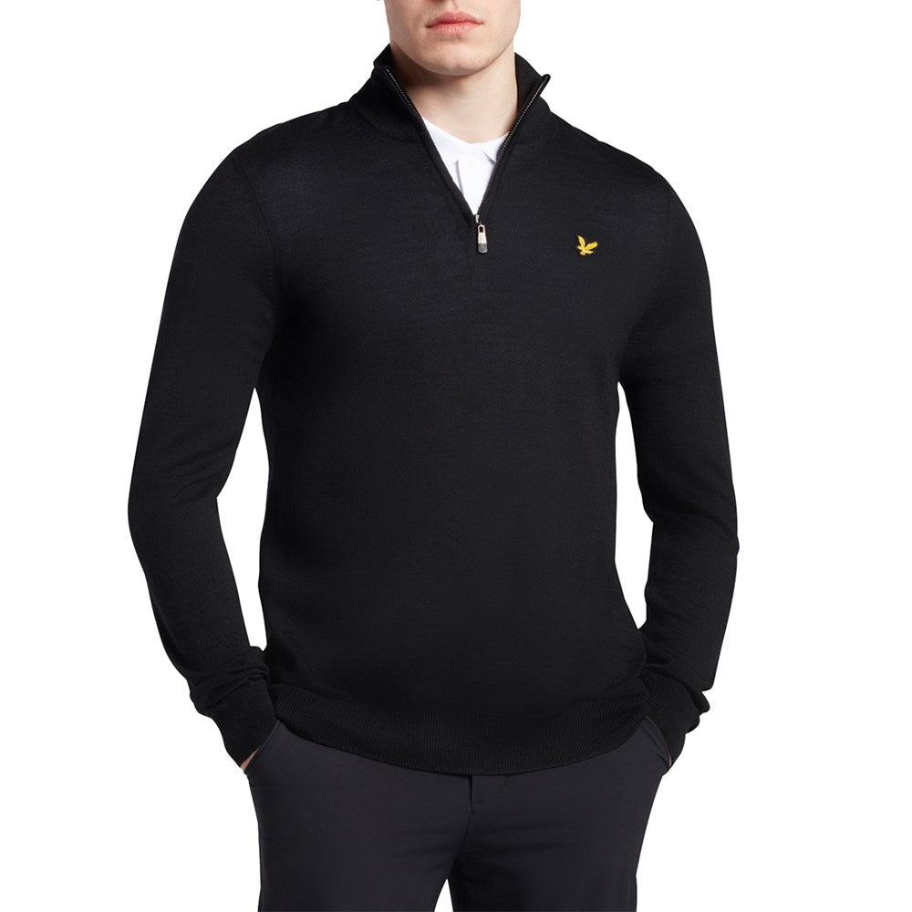 Lyle & Scott Core 1/4 Zip Merino Mix- True Black